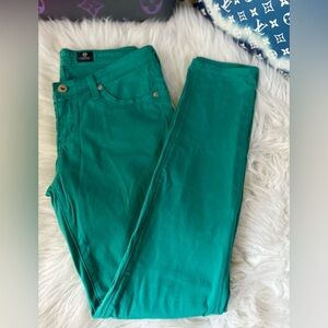 EUC Ag Adriano Goldschmied Teal Green "the Legging‎ Ankle" Skinny Jeans Size 28R